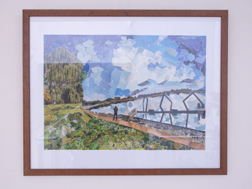 Parodos "Elektrėnai koliažuose" eksponatai.