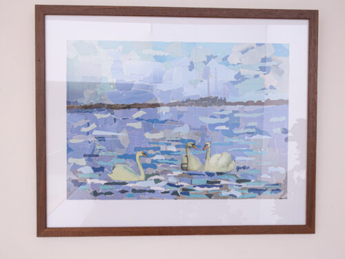 Parodos "Elektrėnai koliažuose" eksponatai.