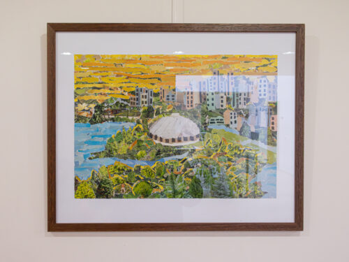 Parodos "Elektrėnai koliažuose" eksponatai.