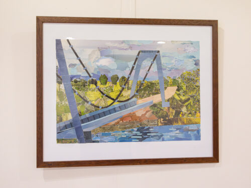 Parodos "Elektrėnai koliažuose" eksponatai.